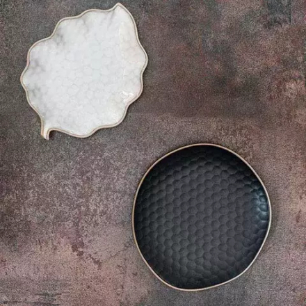 Тарелка «Кюпсели» мелкая керамика ,L=22,B=20,5см черный