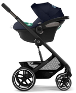 Коляска Cybex Balios S Lux BLK complete Aton S2 Ocean Blue Base One 4 в 1 Moon Black с дождевиками
