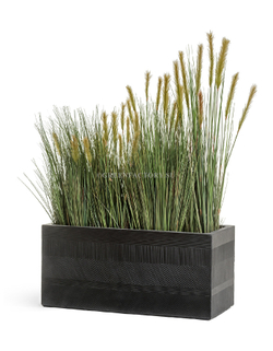 Кашпо TREEZ ERGO - серия Graphics - Низкий прямоугольник - Чёрный графит