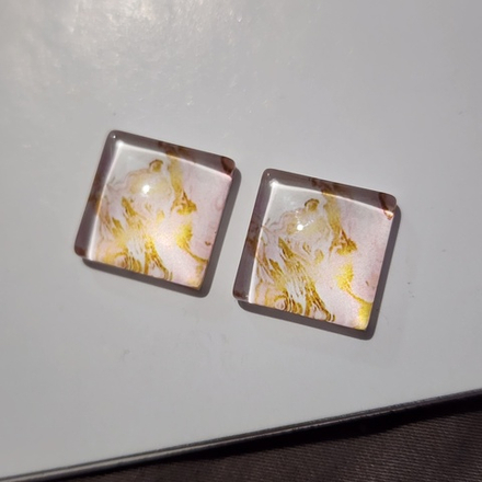 Принт, 12мм, квадрат, стеклянный кабошон