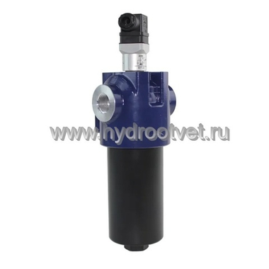 WKLFBN/HC110IC10D1.1/-L24 - Линейный фильтр гидравлический одинарный модели LF тонкость фильтрации 10 мкм, типоразмер 110, вид присоединения: резьба G3/4, материал корпуса - алюминий, рабочее давление до 100 бар, визуально-электрический (лампа с напряжением 24В) индикатор загрязнения