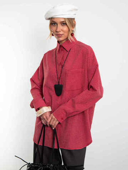 Рубашка Модная клеточка красного цвета