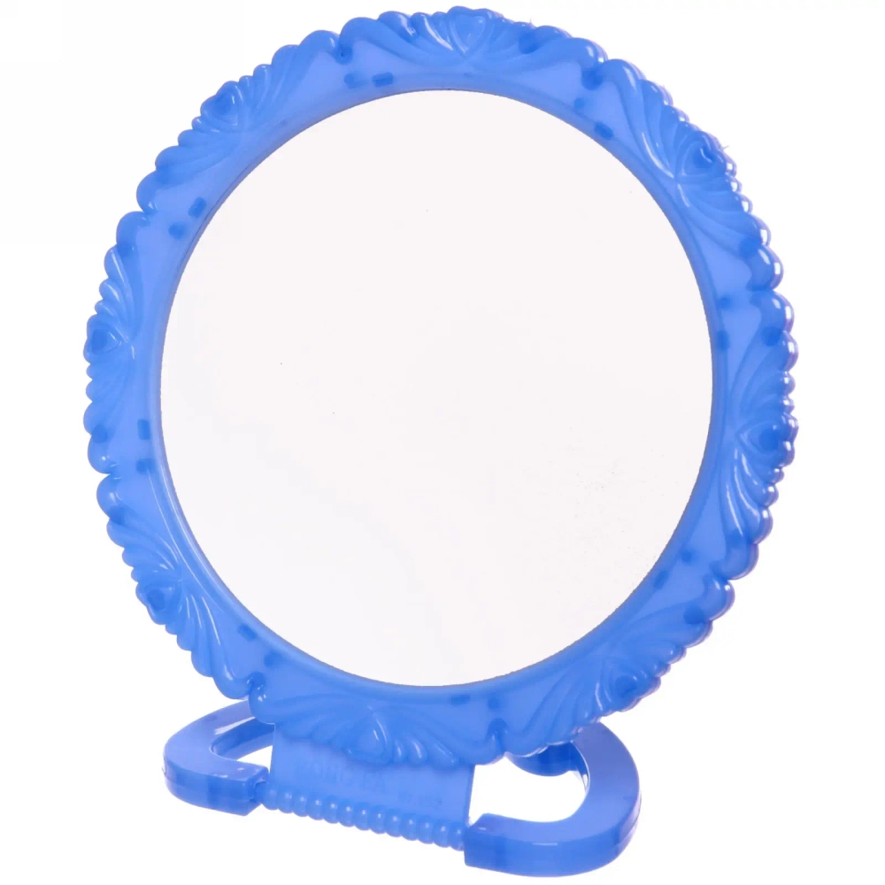 Зеркало настольное в пластиковой оправе «Ажурный кант» круг, подвесное, цвет микс, d-15см (Стикер на минивложение10шт)