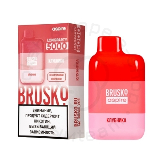 Одноразовая ЭС BRUSKO LONGPARTY 5000 с ароматом клубники, 20 мг/см3, 9 мл (М)