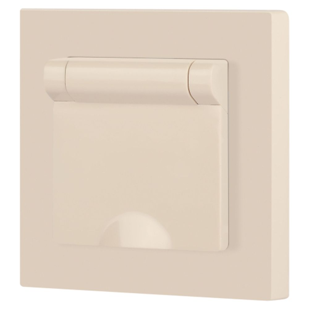 Розетка Intro Accent 6-203-02 2P+E Schuko с крышкой 16А-250В IP20 СУ AL/CU слоновая кость | Intro