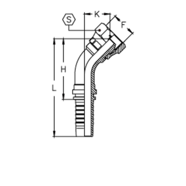 Фитинг DN 12 BSP (Г) 3/4 (45)