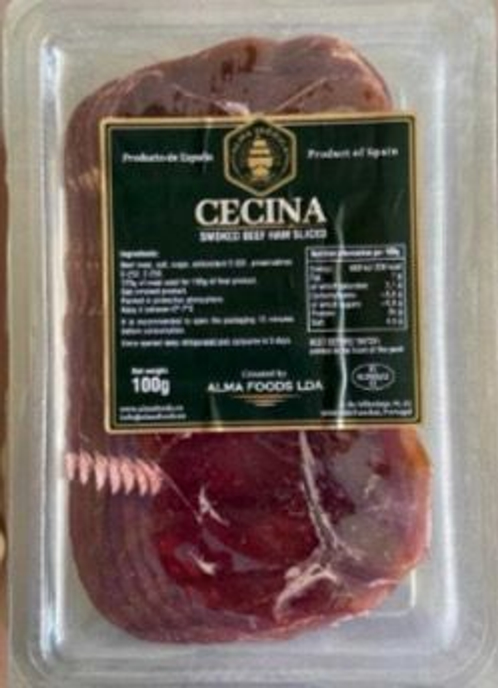 Испанский Хамон из говядины Cecina Alma, 100 гр