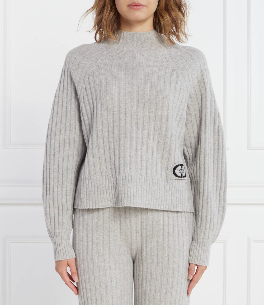 Хлопковый свитер TWINSET - серый(232TP3202)