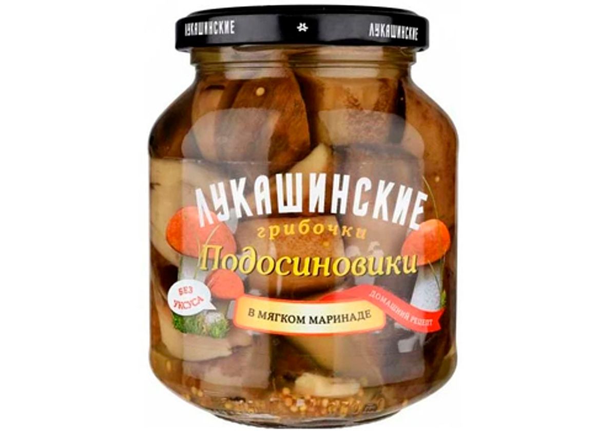 Грибы подосиновики маринованные "Лукашинские", 340г