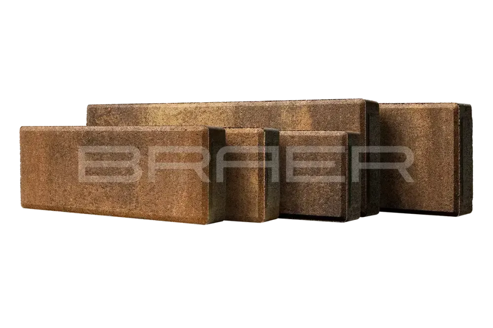 Тротуарная плитка Braer Домино, Color Mix Каштан, 60 мм