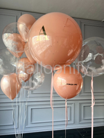 Набор шаров "Персик и перо" дизайн № 3