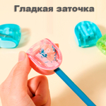 Точилка DELI "Comiko" 0524, пластиковая, 1 отверстие, с контейнером, ассорти