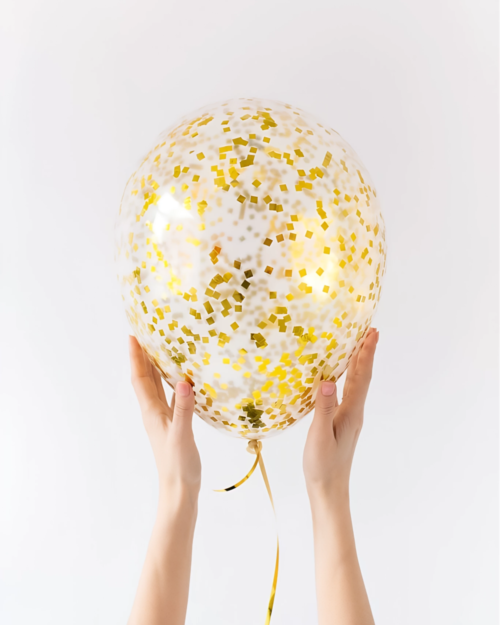 Шар с конфетти золото 32 см (БГ-17)  Изображение2