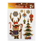 Наклейка новогодняя 21.5*30.5 см, 4 вида микс , пакет