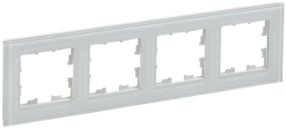 BRITE Рамка 4 -местная РУ-4-2-БрБ стекло белый IEK