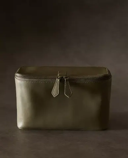 ZARA HOME КОЖАНЫЙ НЕСЕССЕР, ХАКИ
