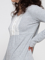 Теплое домашнее платье-сорочка (Размер: XL) (Цвет: серый)