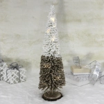 Сувенир с подсветкой «Волшебная ёлка» 19*60 см (батарейки 2 AA), Золото/Белый (свечение-теплый белый)