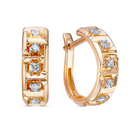 Серьги из золота с фианитами