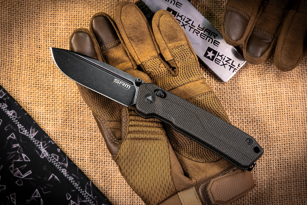 Складной нож SRM Rubik Large BlackWash сталь 10Cr15CoMoV рукоять Black Micarta (7228L-MB2)