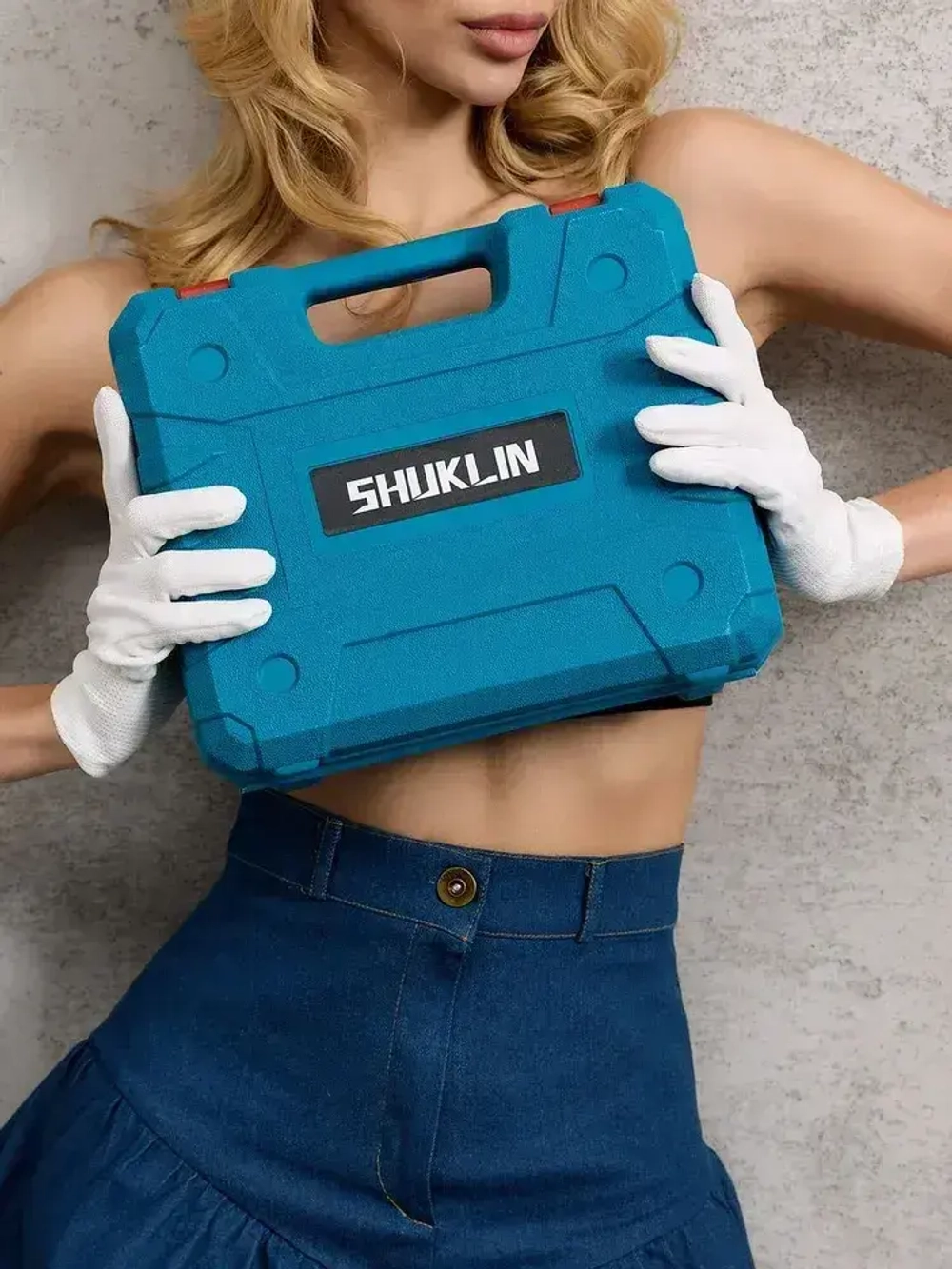 Набор инструментов с шуруповертом, шуруповерт аккумуляторный 21V с насадками для профессионального и домашнего использования, 2 АКБ