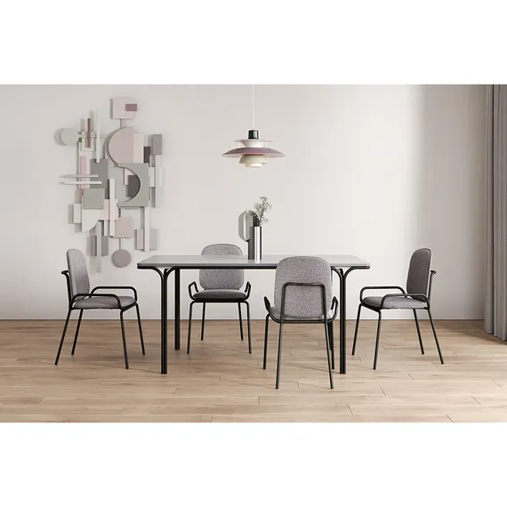 Стул Ror, Double Frame, серый велюр