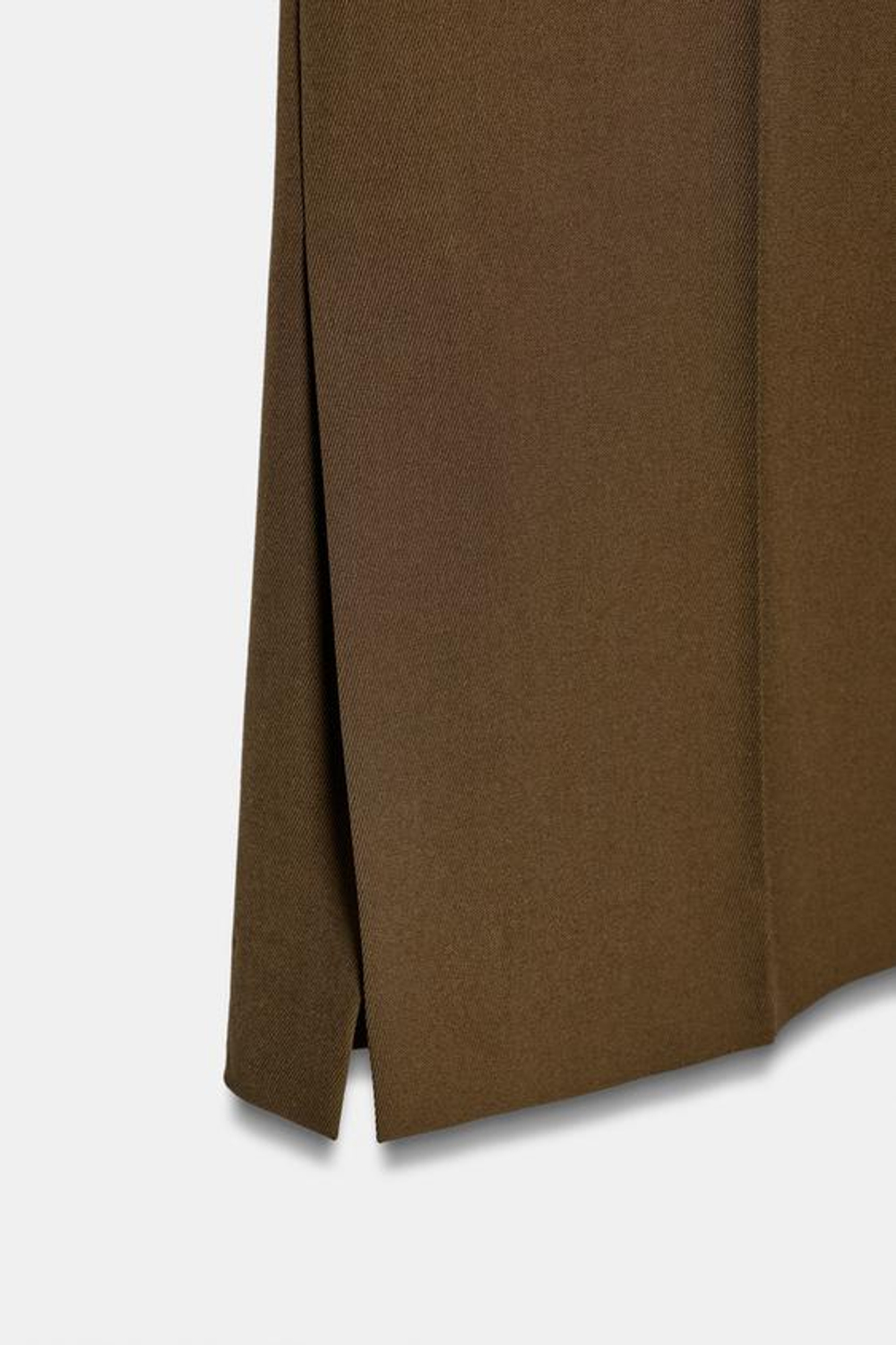 ZARA БРЮКИ ПРЯМОГО КРОЯ С РАЗРЕЗАМИ — ZW COLLECTION, ХАКИ