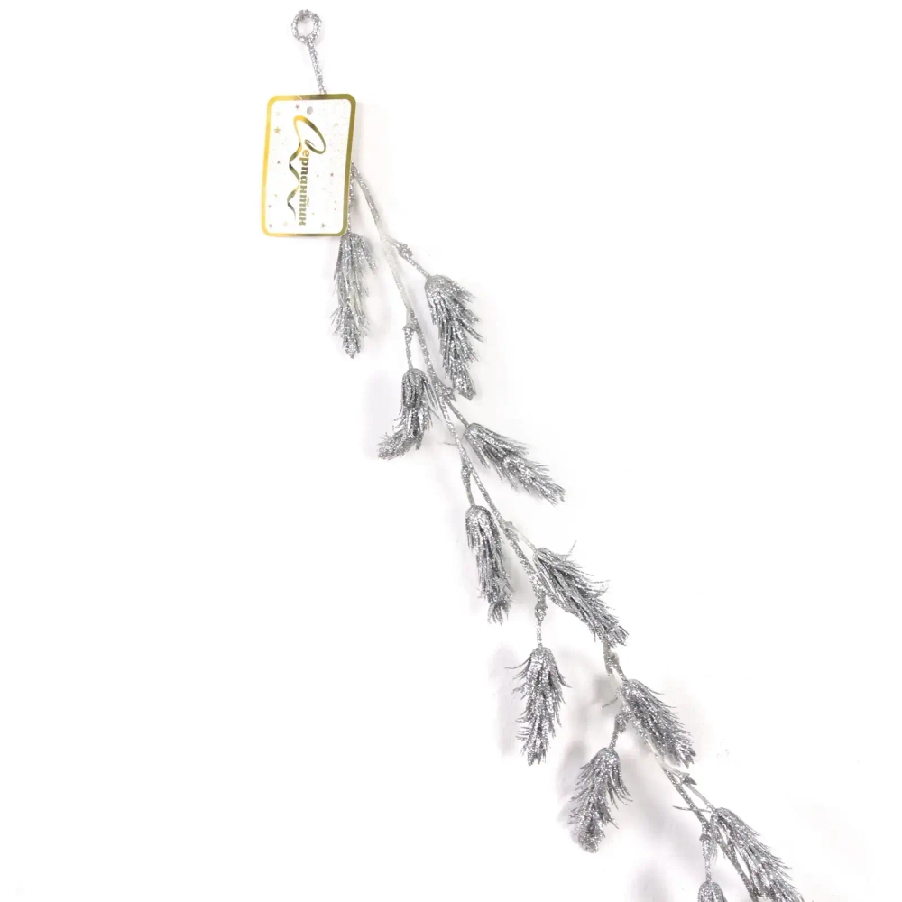 Украшение новогоднее «Сияющая хвоя» 1,80 м, Серебро