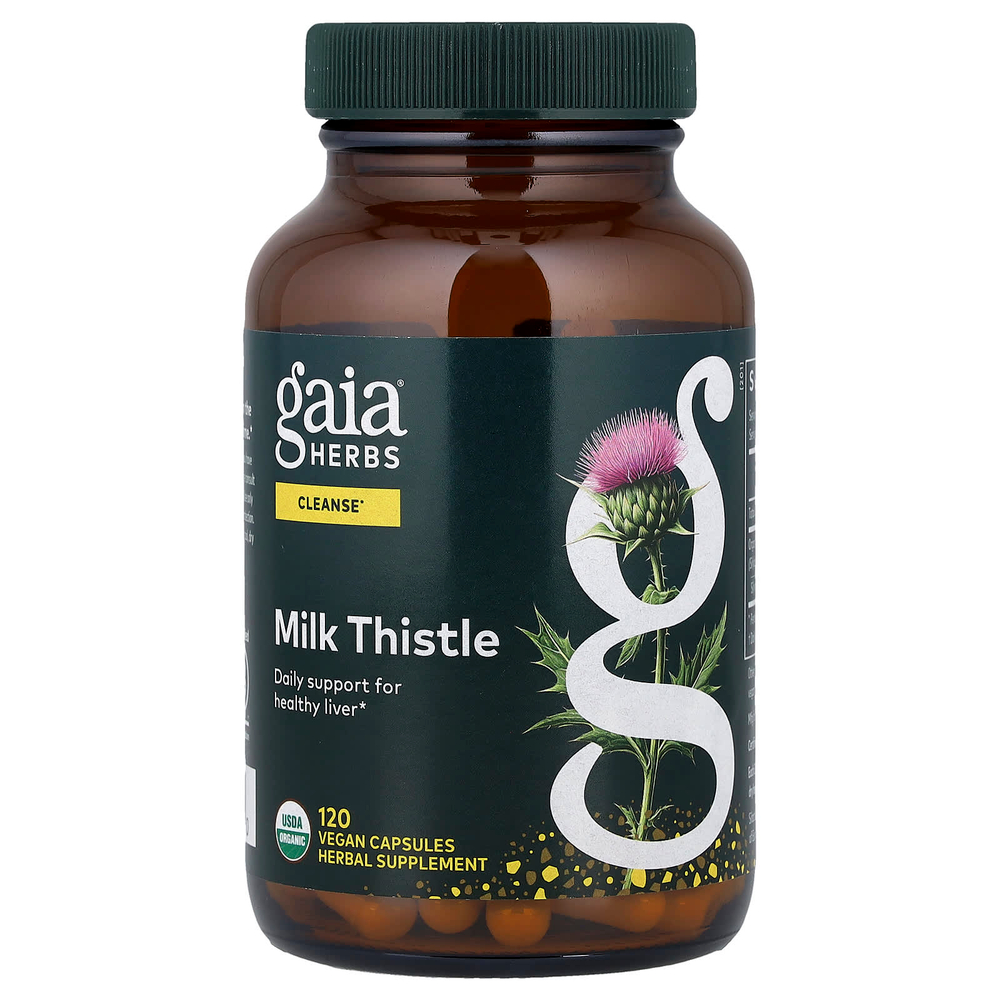 Gaia Herbs, расторопша, 120 веганских капсул