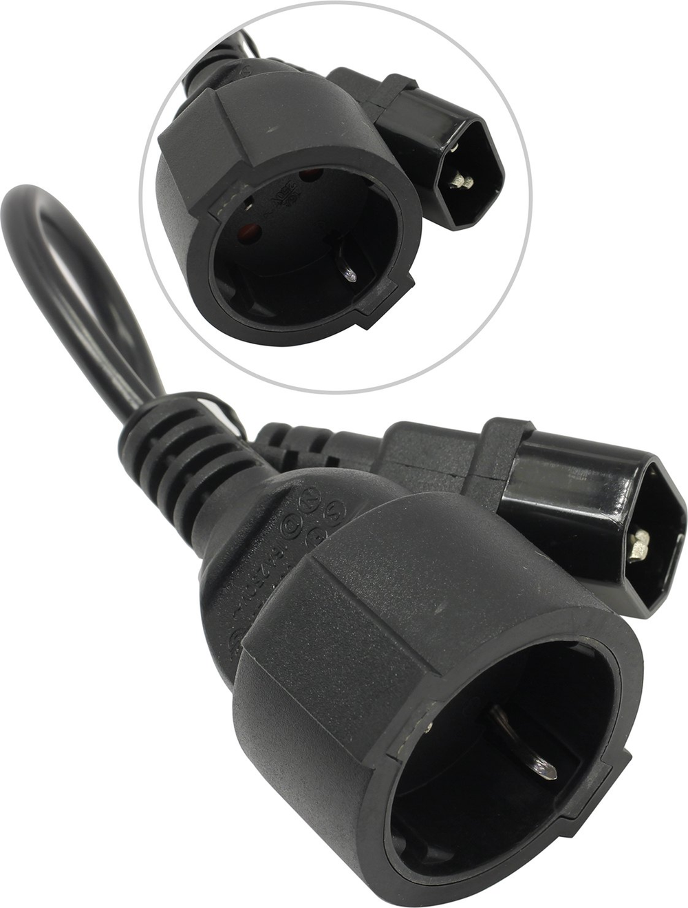 ExeGate EC-30P &lt;EP280681RUS&gt; Кабель IEC-320-C14 - Евророзетка Schuko 0.15м