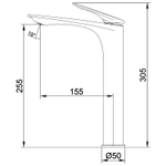 Cмеситель для раковины-чаши Azario Lursy высокий, керамический картридж, сатин (AZ-K9049BN)