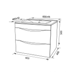 Тумба подвесная IDDIS Cloud, 60 см, белая/золотистый дуб, CLO60Y0i95