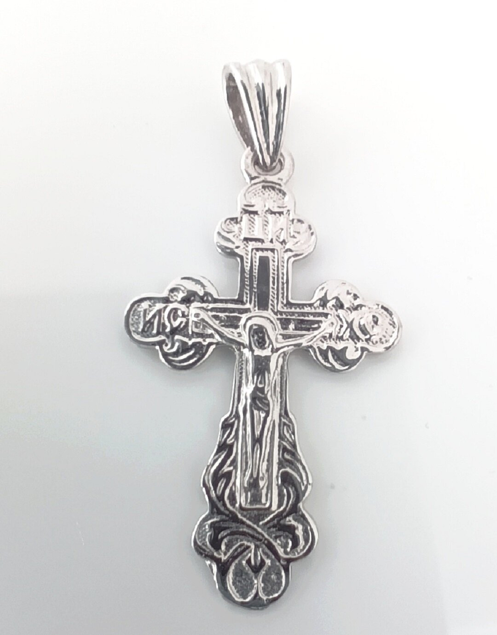 Крестик Эстерелла, серебро, 925 проба, родированный, славянский оберег/Ф