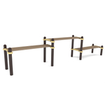 Спортивный комплекс №65, три разноуровневых скамьи, 5100*620*1600 мм., D=89 мм.