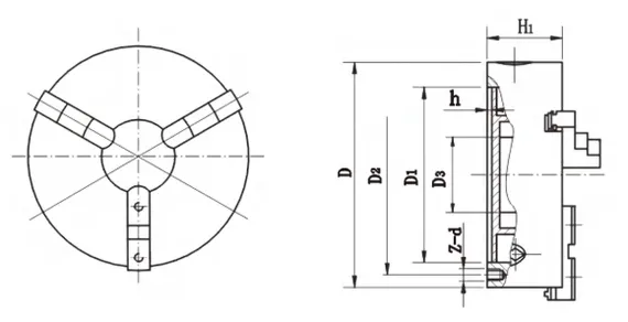 Трёхкулачковый токарный патрон OCM K11-160