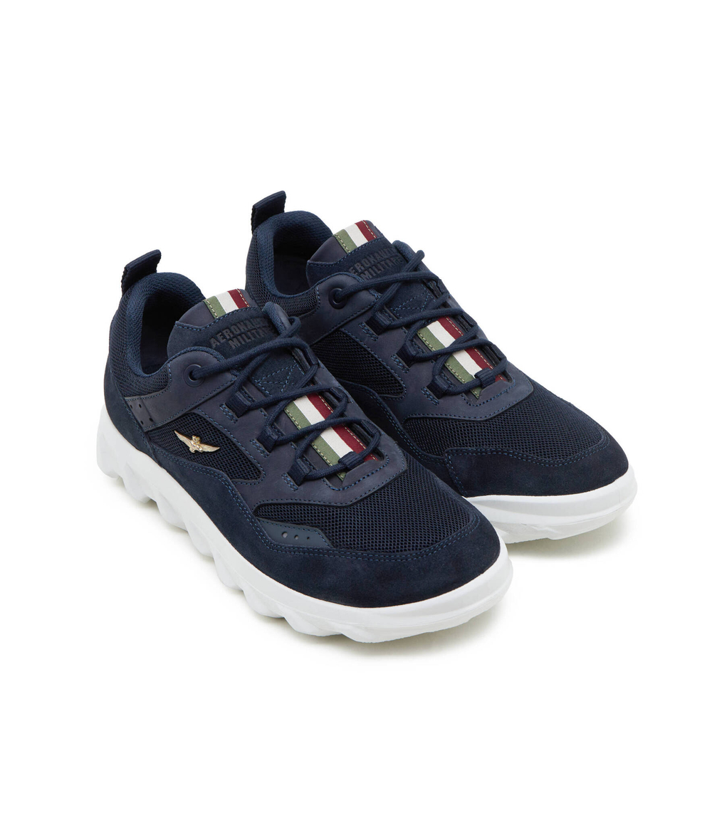 Кожаные кроссовки Aeronautica Militare - темно-синий(SC253CT3302)