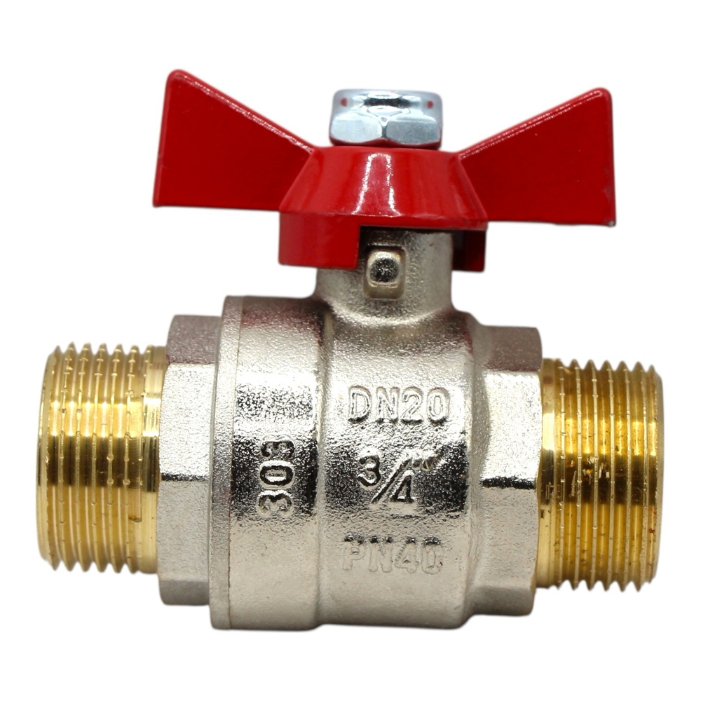 Кран шаровой TEBO 3/4" наружная-наружная (бабочка)