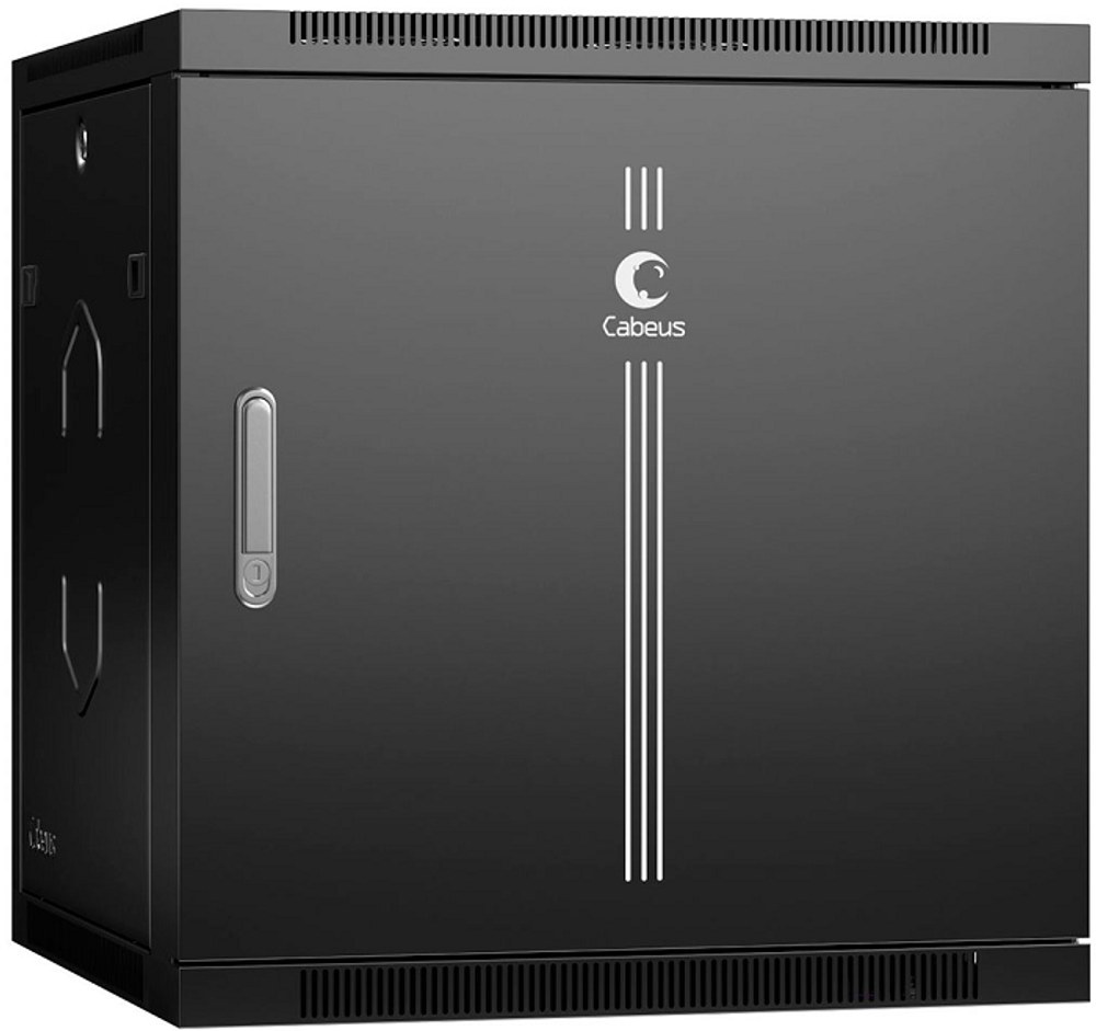 Шкаф настенный 19", 12U Cabeus SH-05F-12U60/60m-R-BK