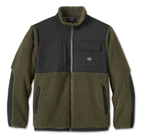 Куртка Men's Sherpa Full Zip Casual Jacket - Green Harley-Davidson