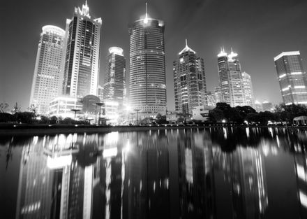 Фотообои Черно-белый город (Ширина 4,15 м)