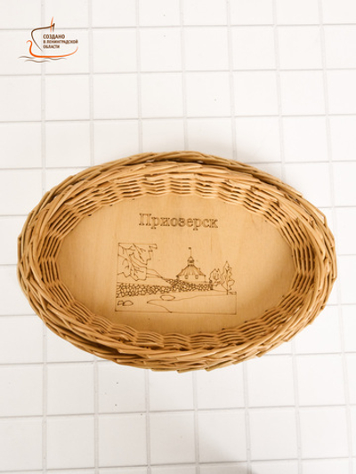 Тарелка плетеная из лозы овальная 23х15 см Приозерск