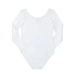 Боди трикотажное (длинный рукав), рост 92, цвет белый