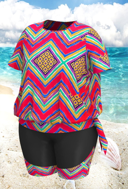 Купальник-бикини 17240-17177 геометрия красная