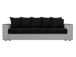 Диван прямой Дубай Лайт полки справа, Черный\Белый, Микровельвет\Экокожа, 114330