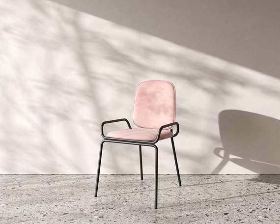 Стул Ror, Double Frame, розовый велюр