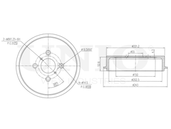 Барабан тормозной задний UNIO BRD-10021