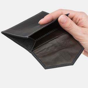 Кошелек-картхолдер Perle из кожи теленка, черного цвета