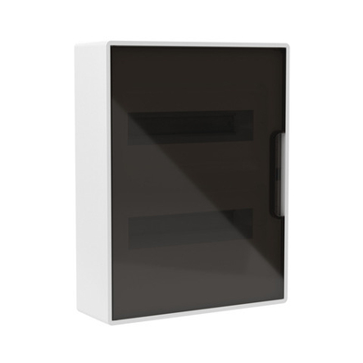 Щиток 24 мод настенный  FRAME, белый, с тонированной дверцей, с шин. PEN2шт 8отв+ 2шт 6отв.