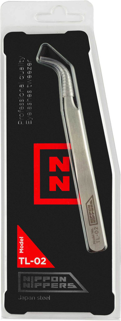 Пинцет Nippon Nippers TL-02 для наращивания ресниц (изогнутый) 115мм (ручная заточка)