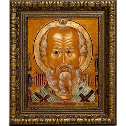 Святитель Никола (Великорецкий) Вятский со Святыми. Копия стариной иконы на холсте.